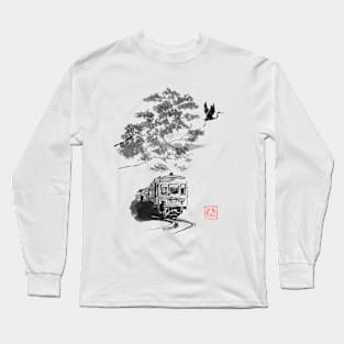 train, stork and fuji Long Sleeve T-Shirt